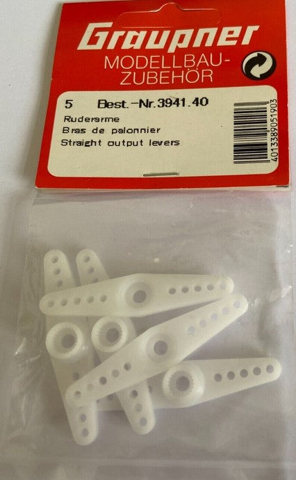 Graupner Straight Servo Arms - Pack 5 (JR/Spektrum) (Box 6)