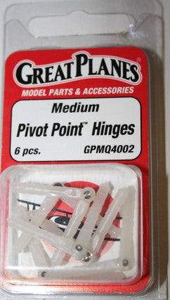 Great Planes Medium Pivot Point Hinges - pack of 6