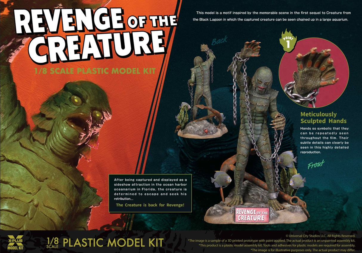 X-PLUS 1/8 Plastic Kit - REVENGE OF THE CREATURE 28CM TALL INCLUDING DIORAMA BASE