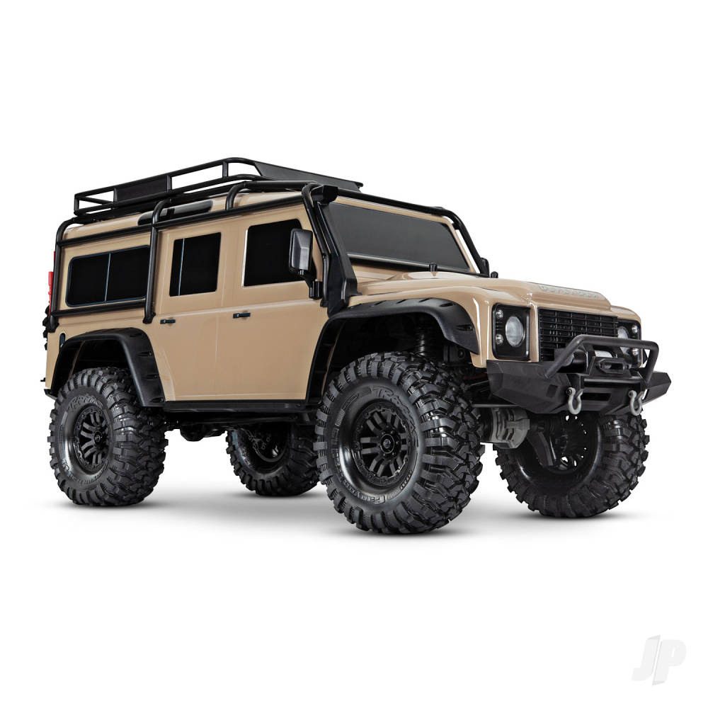 TRX-4 Land Rover Defender 1:10 4X4 Electric Trail Crawler with Winch - Sand (+ TQi 4-ch XL-5 HV Titan 550-Clipless Body))