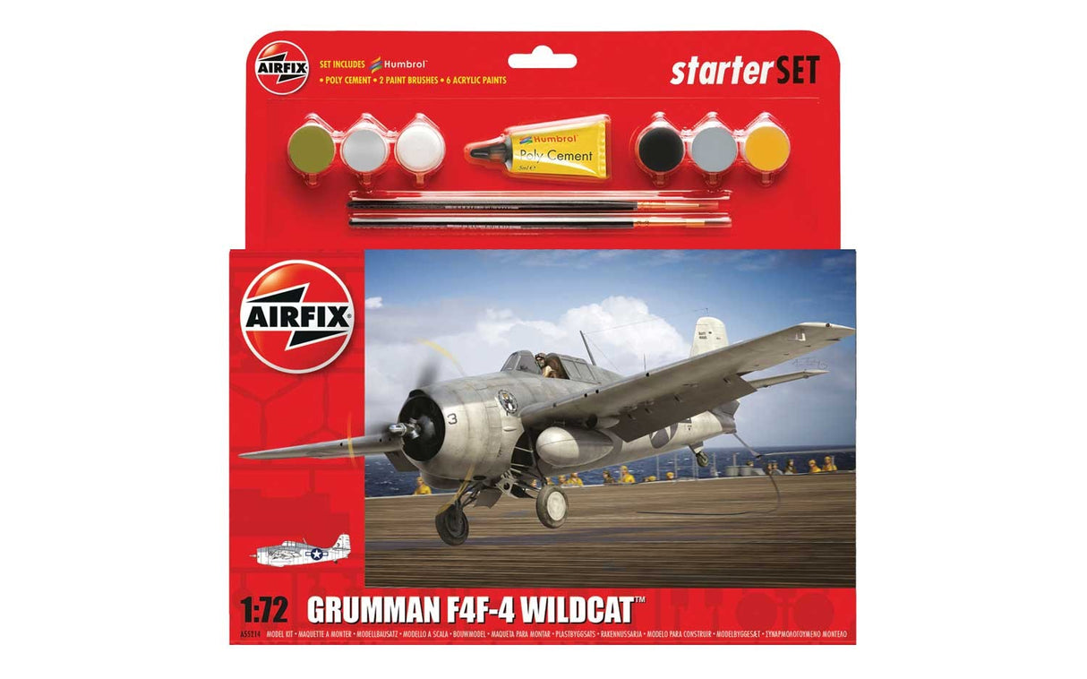 1/72 Airfix Grumman F4F-4 Wildcat Starter Set - A55214