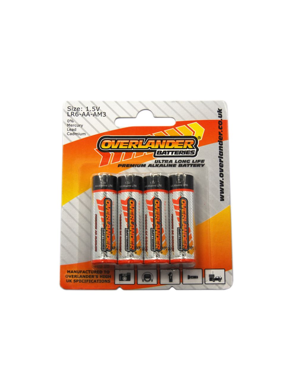 Overlander Premium Alkaline Batteries - AA 4pack