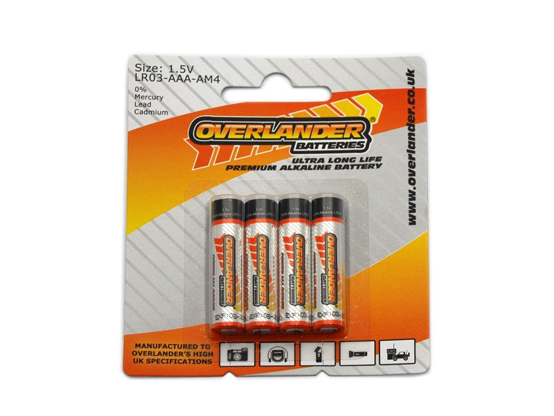 Overlander Premium Alkalines - AAA - LR03 - SKU 2672