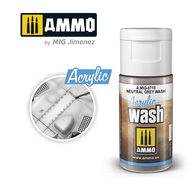 Ammo Acrylic Neutral Grey Wash MIG0710