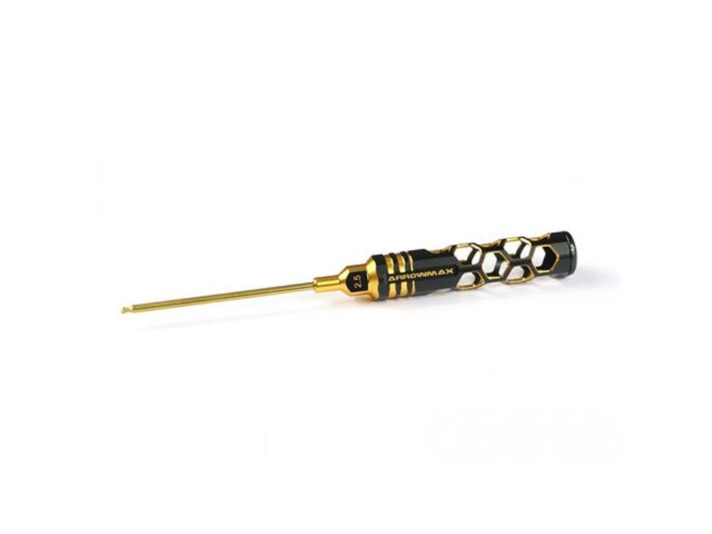 Arrowmax BALL DRIVER HEX WRENCH 2.5 X 100MM BLACK GOLDEN