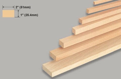 Slec Balsa Block 1 X 2 X 36 Inches / 25.4 X 51.0 X 914mm