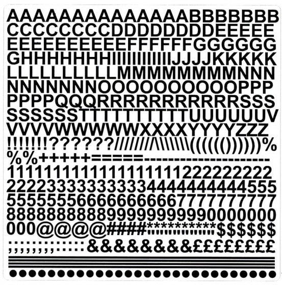 BECC4mm Black Vinyl Arial Lettering