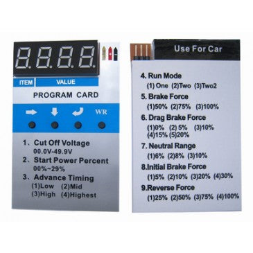 Program Card - XQ Range of speedcontroller (Box 78)
