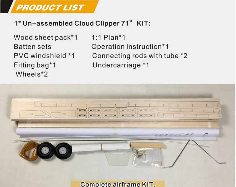 Valueplanes Cloud Clipper Vintage Style Laser Cut Kit