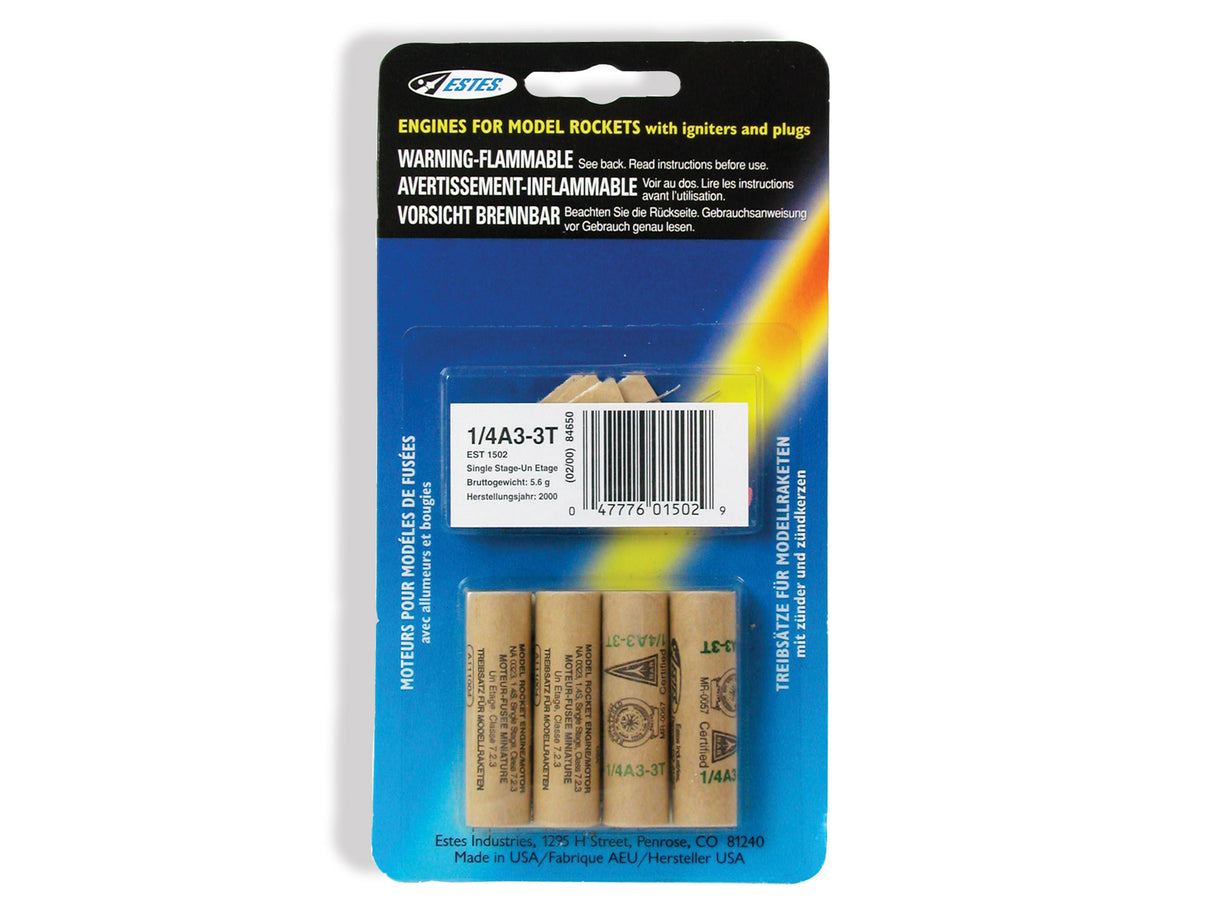 Estes Rocket motors 1/4A3-3T (Pk4)