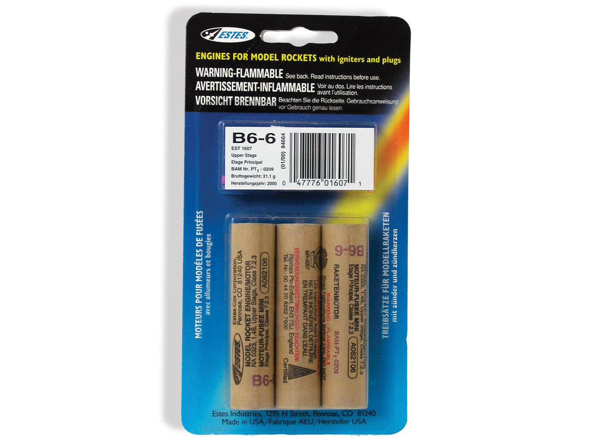 Estes Rocket Models Rocket motors B6-6 (Pk3)