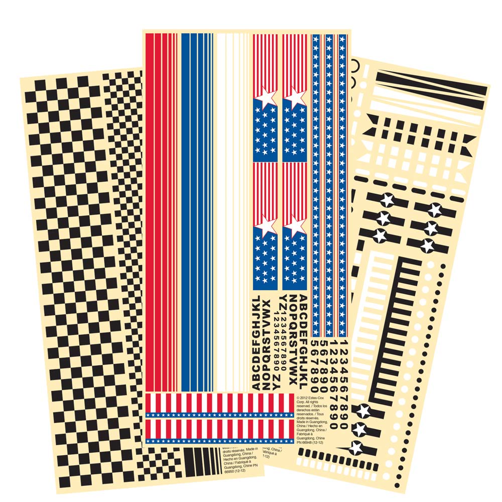 Estes Rocket Models Waterslide Decal Set