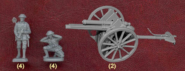 Emhar 1:72 British WWI Artillery Figures with 18 Pounder gun