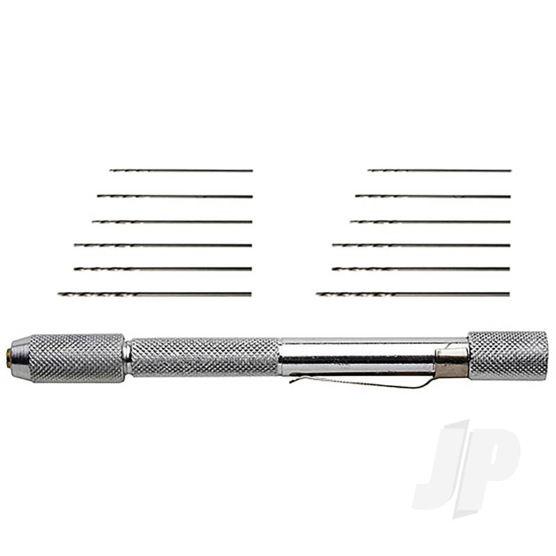 Mini Pin Vise with 12 Assorted Drills (Carded)