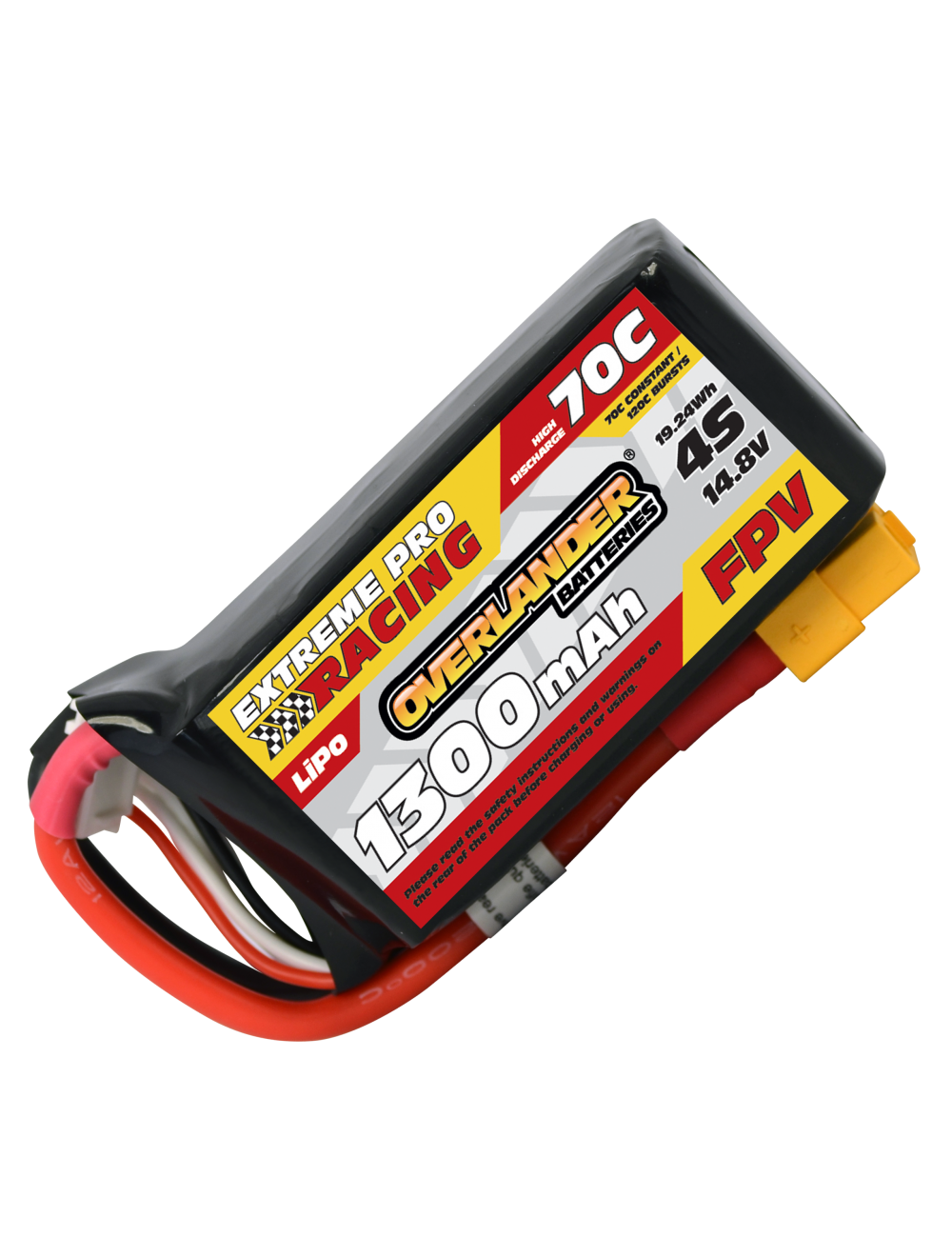 1300mAh 14.8V 4S 70C FPV Lipo Battery