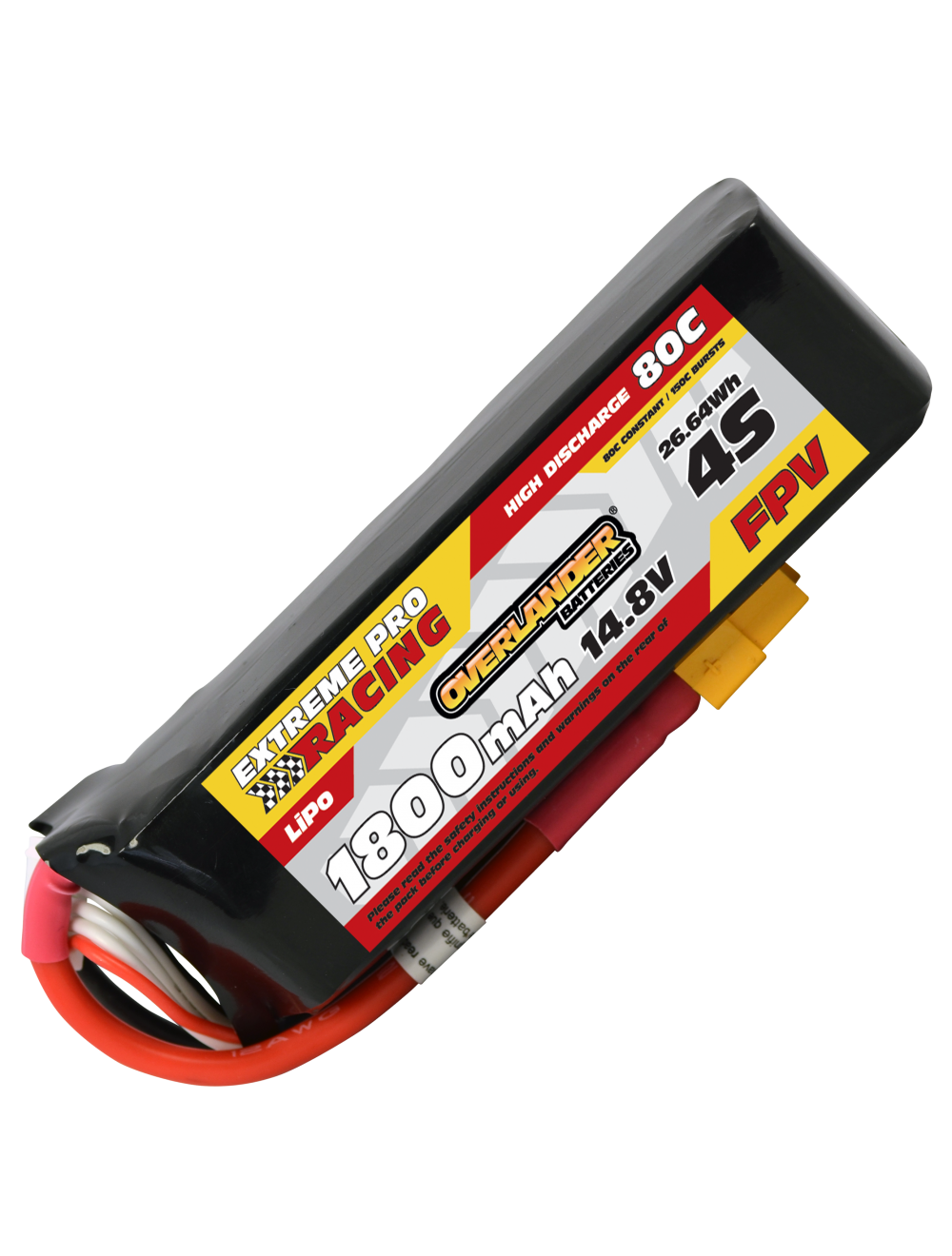 1800mAh 14.8V 4S 80C FPV Lipo Battery