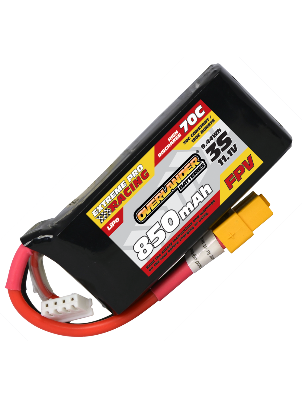 850mAh 11.1V 3S 70C FPV LiPo Battery
