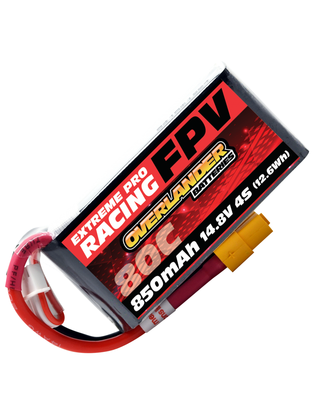 850mAh 14.8V 4S 80C FPV LiPo Battery