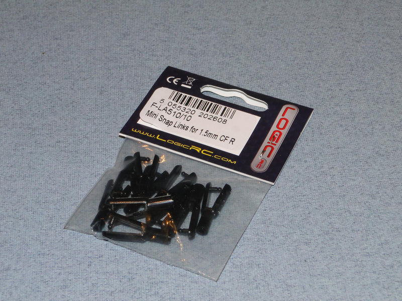 Mini Snap Links 1.5mm CF Rod (Pk10) (F-LA510/10)