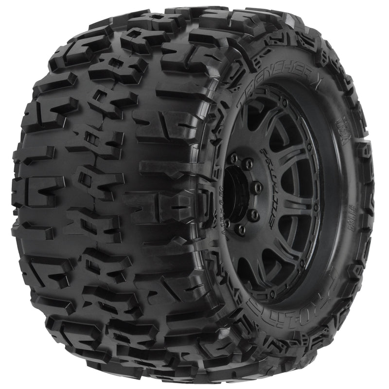 1/8 Trencher X F/R 3.8 MT Tires Mounted 17mm Blk Raid (2)