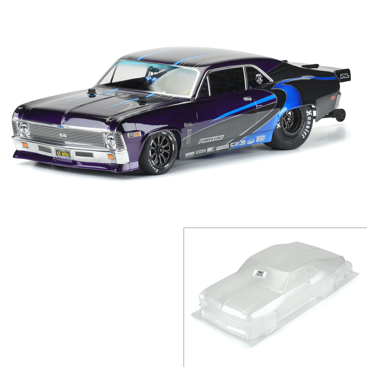 Drag Racing 1/16 2021 Ford Mustang Cobra Jet Clear Body: Losi Mini