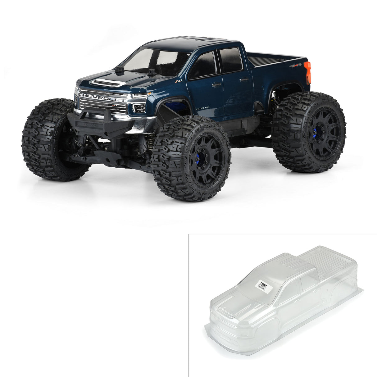 1/8 2021 Chevy Silverado 2500 HD Clear Body: E-REVO 2.0 & M