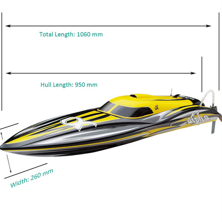 JOYSWAY ALPHA BRUSHLESS YELLOW ARTR RACING BOAT With out Battery and Charger