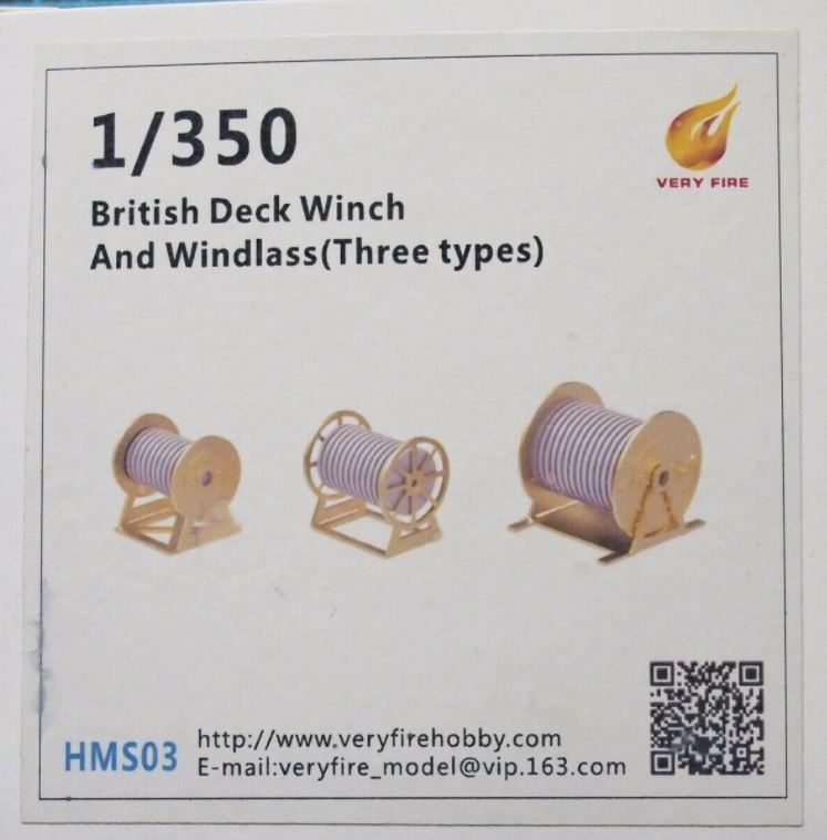 VERY FIRE 1/350 ROYAL NAVY WINDLASS 23 SETS IN 3 TYPES HMS03