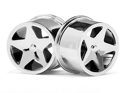 HPI SPARES Q32 SUPER STAR WHEEL SET F/R (CHROME18X10/18X14/4PCS) (HPI 7)