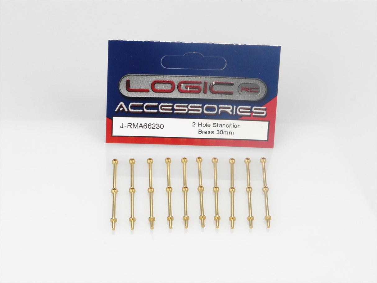 2 Hole Stanchion Brass 30mm