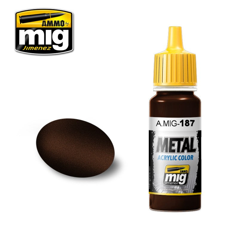 Ammo Mig Jimenez Metal Acrylic 17ml Paint JET EXHAUST BURNT IRON