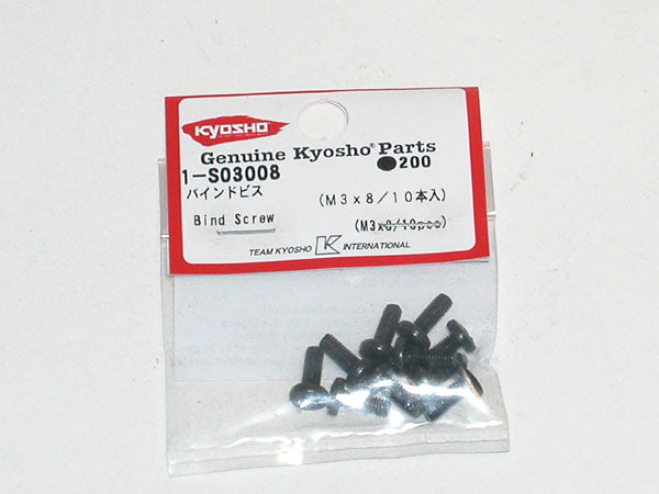 Kyosho BIND HEAD 3X8MM METALLIC SCREWS (10)