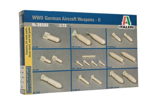 Italeri 1/72 WWII GERMAN AIRCRAFT WEAPONS 26102