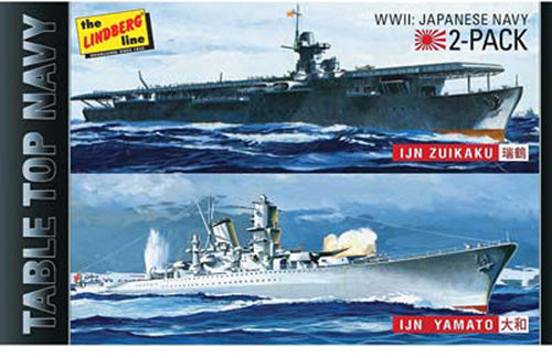 Plastic Kit Lindberg 1:1200 Scale Tabletop Navy 2-Pack   IJN Zukaka & IJN Yamato LN424