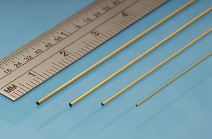 MBT4M Round Brass Micro Tube 1.2 x 0.3 mm 305 mm long 3 pcs