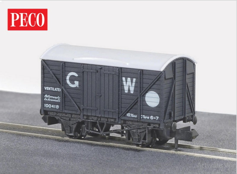 Peco NR-43W 10ft Standard Box Van GW Dark Grey
