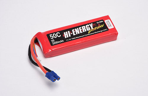 Hi-Energy 3S 2200mAh 50C EC3 Connector