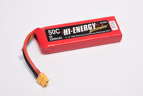 Hi-Energy 3S 3200mAh 50C XT60 Connector