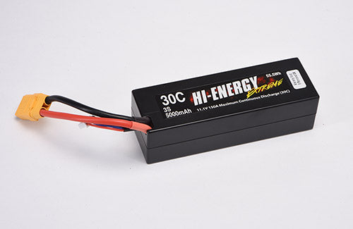 Hi-Energy 3S 5000mAh 30C Hardcase XT-90 Connector