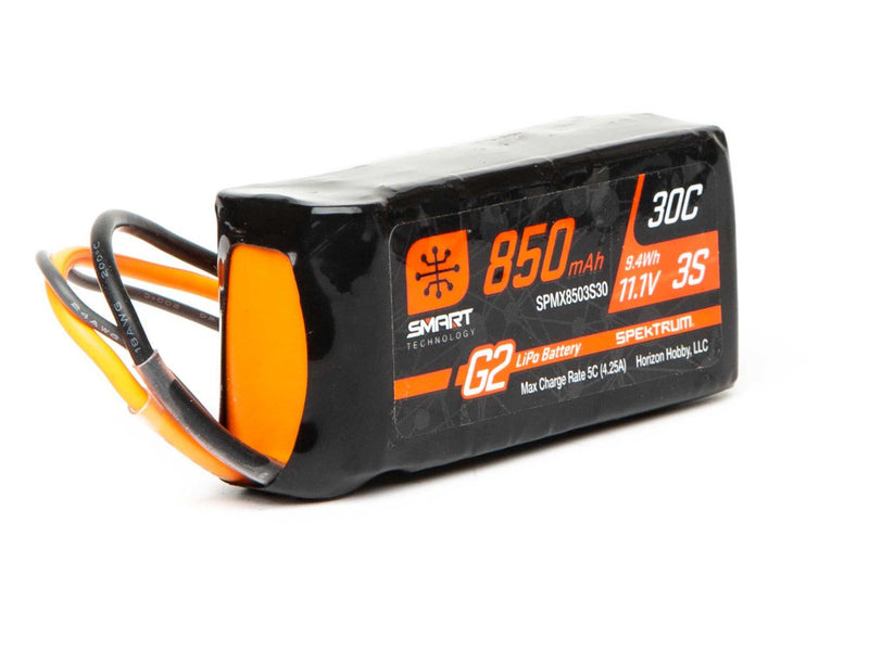 Spektrum 11.1V 850mAh 3S 30C Smart LiPo Battery G2: IC2