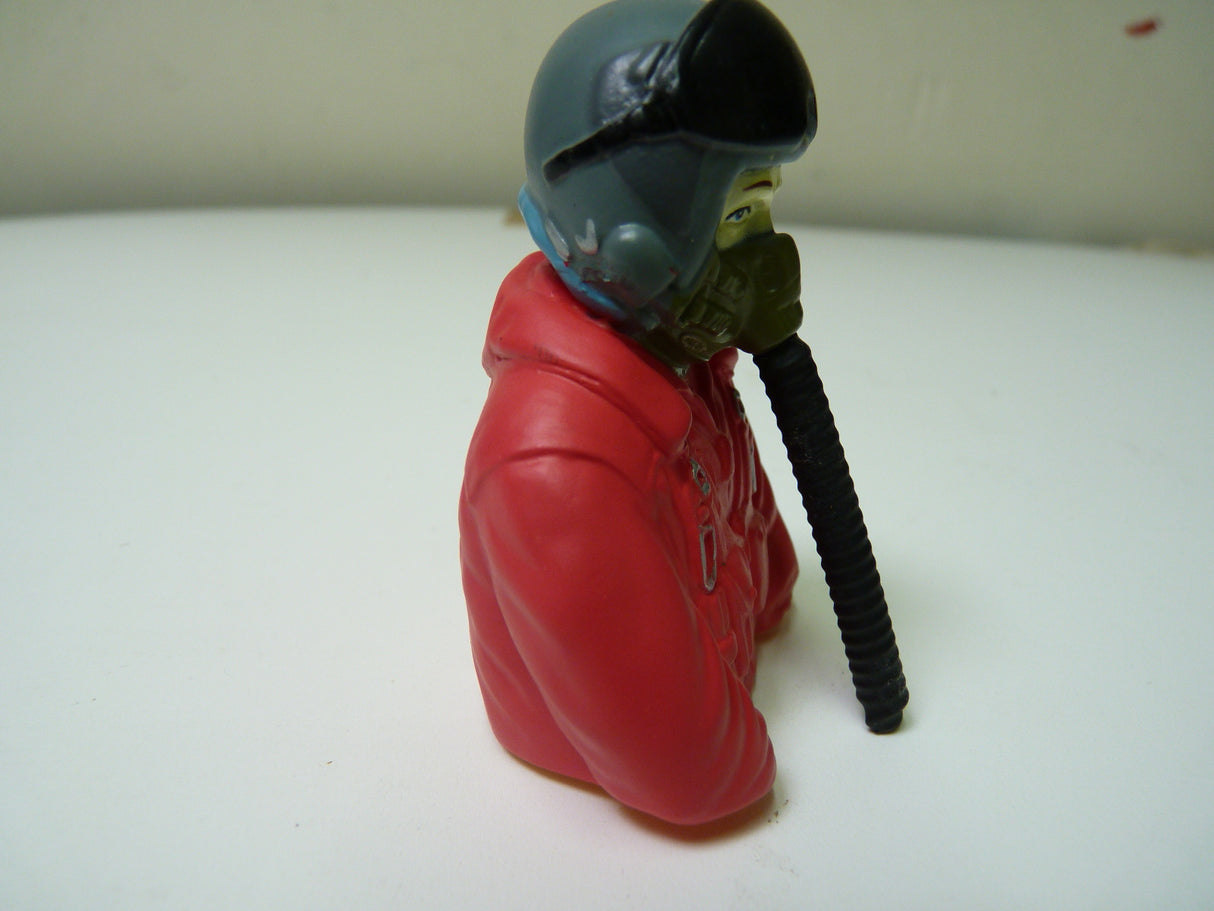 1:7 bust Jet pilots Fully Painted In Red Suit With Mask Hose