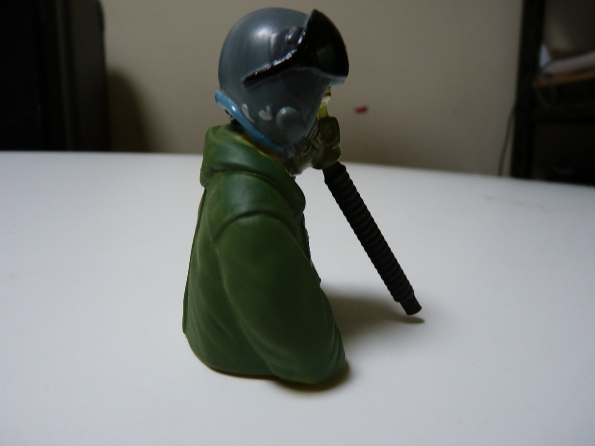 1:7 Scale Jet pilot bust - Fully Painted In Green Suit With Mask and Hose