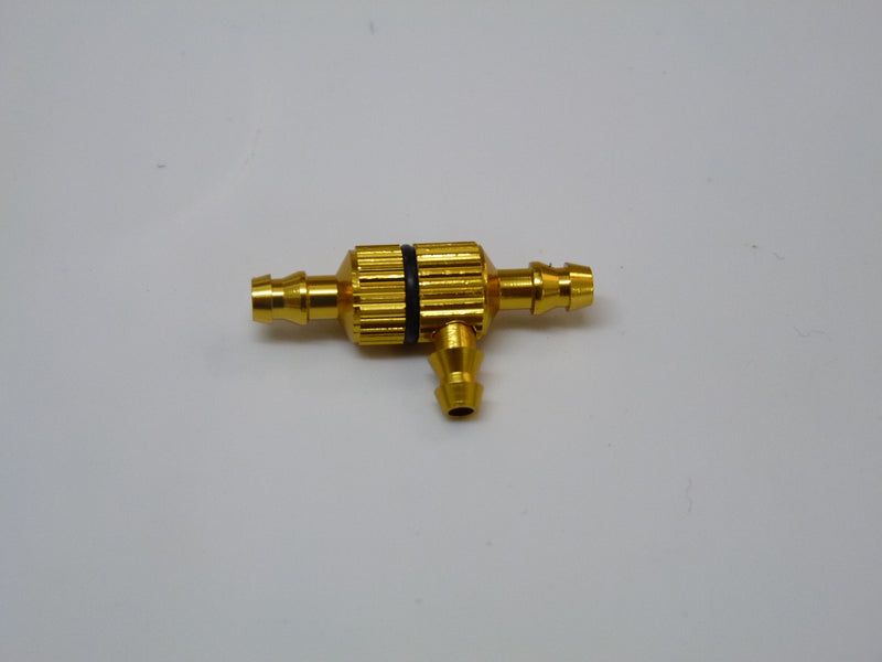 Big Three way T-Joint with fuel Filter - Gold