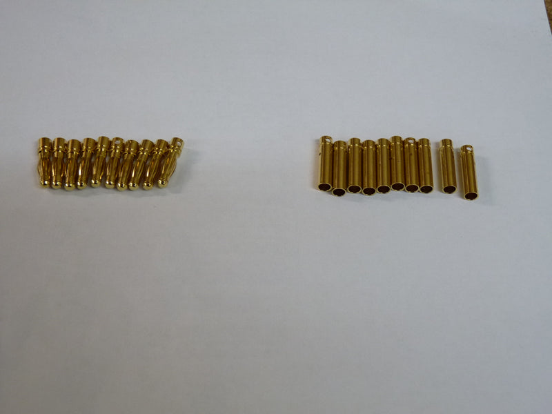 Gold Bullet Connectors 4mm 10 pairs