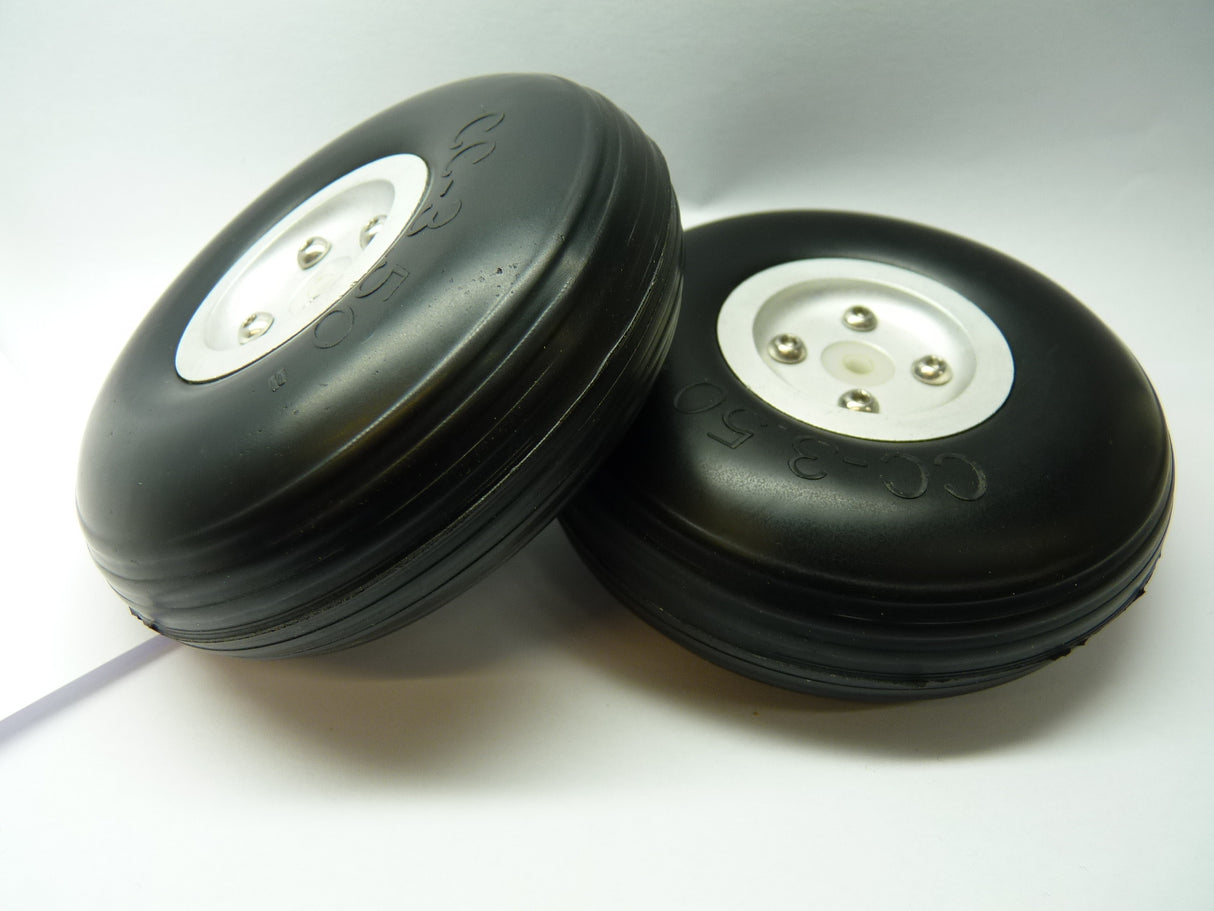 Light Weight Treaded PU Wheel w/Al hub 68g 3.5 Inch 87mm Pair