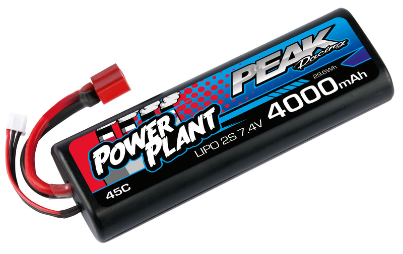 Peak Racing POWER PLANT PEAK LIPO 2S-7.4V-4000-45C-DEANS 12AWG