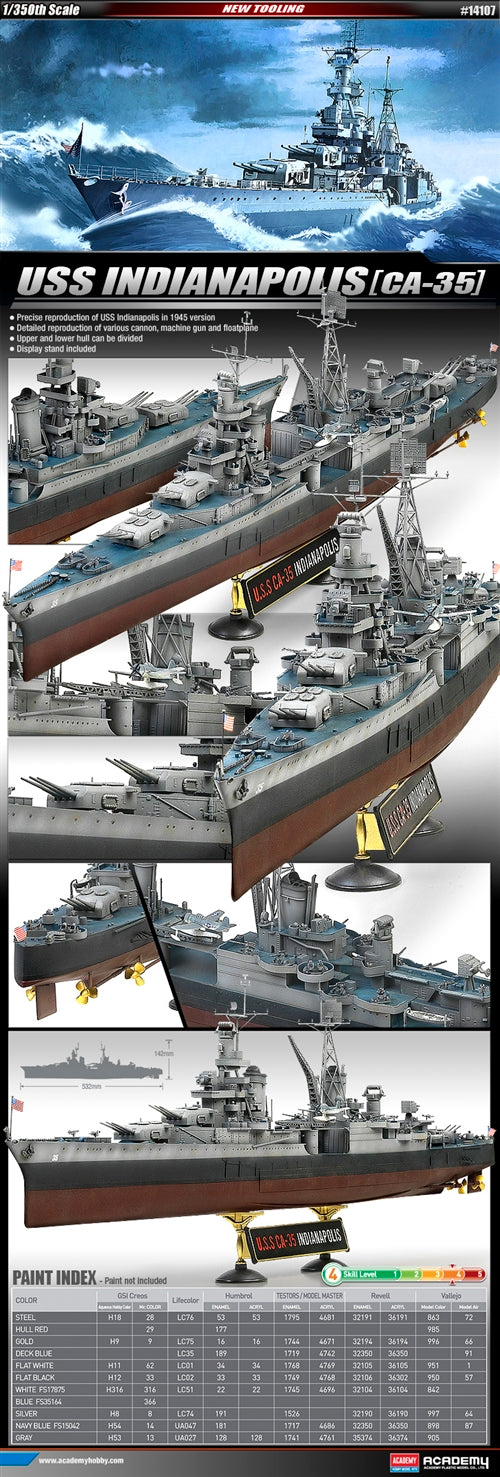 Academy 1/350 USS Indianapolis CA-35 kit 14107