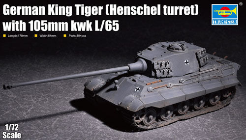 Trumpeter 1/72 German King Tiger (Henschel turret) w/ 105mm KwK L/65 07160