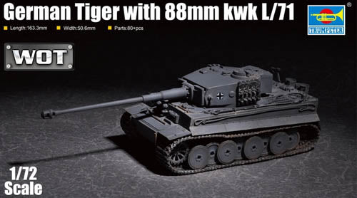 Trumpeter 1/72 German Tiger w/ 88mm KwK L/71 07164