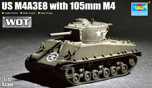 Trumpeter 1/72 M4A3E8 105mm M4 07168